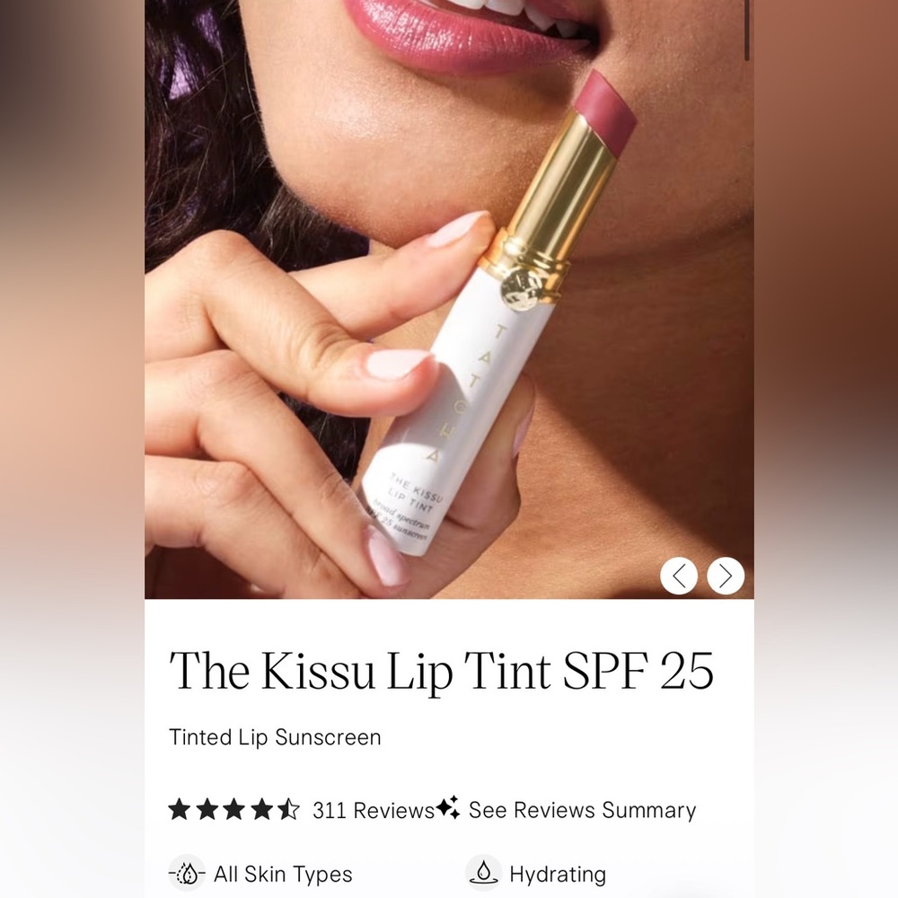 Tatcha The Kissu Lip Tint - full size Camellia SPF